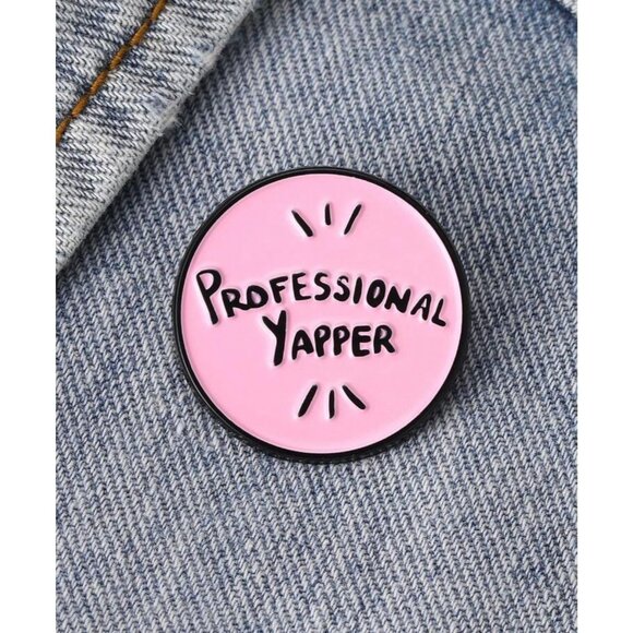 Unbranded Accessories - PROFESSIONAL YAPPER Pink Backpack Lapel Enamel Pin NEW